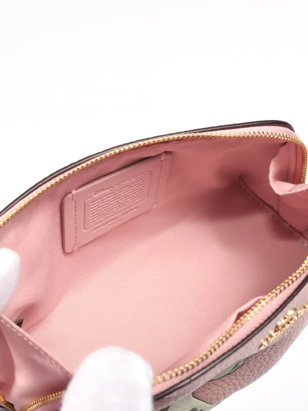 Coach x Disney 101 Dalmatians Cosmetic Case 17 Pink Leather 91785 NWT